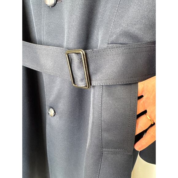 Vintage Anderson-Little Navy Wool Belted Overcoat removable fleece liner XS - Picture 8 of 14